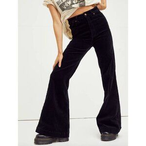 NWT Rolla's East Coast Cord Flare High Rise Velvet Black Size 26